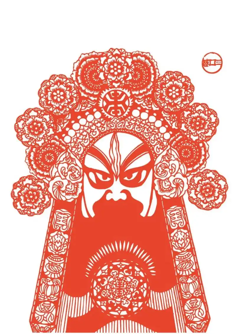 中国国粹京剧脸谱剪纸纹样.