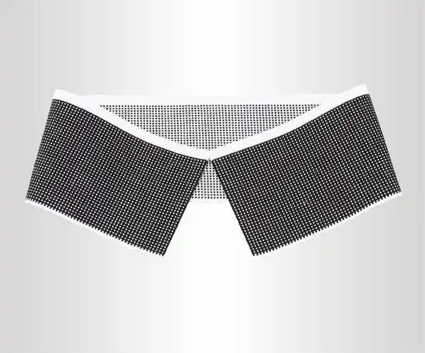 黑白格子纹路针织扁机横机16针提花罗纹领