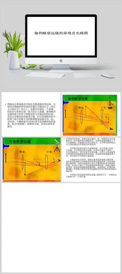伽利略望远镜的原理及光路图ppt模板