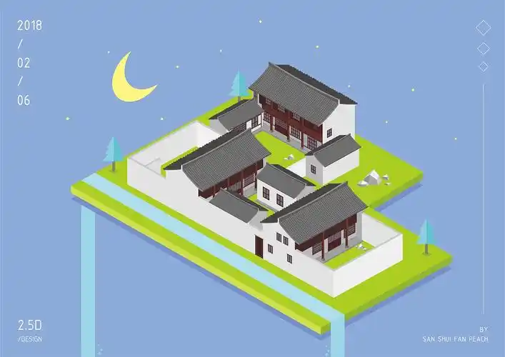 【2018/02/06原创】古建筑 2.5d练习 - 原创作品 - 站酷(zcool)