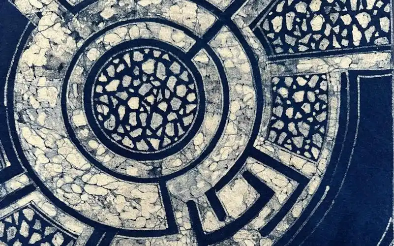 几何狂想曲|蜡染过程记录|现代元素装饰画