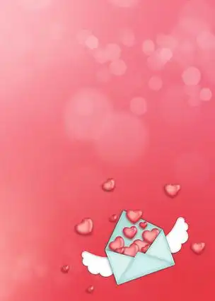 简约粉色爱心天使翅膀背景