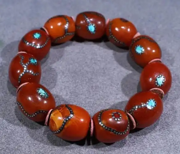 尼泊尔老蜜蜡手串