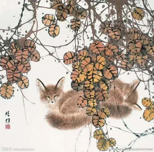 2364×2340像素格式:jpg颜色:rgb40共享分关 键 词:国画 方楚雄 狐狸