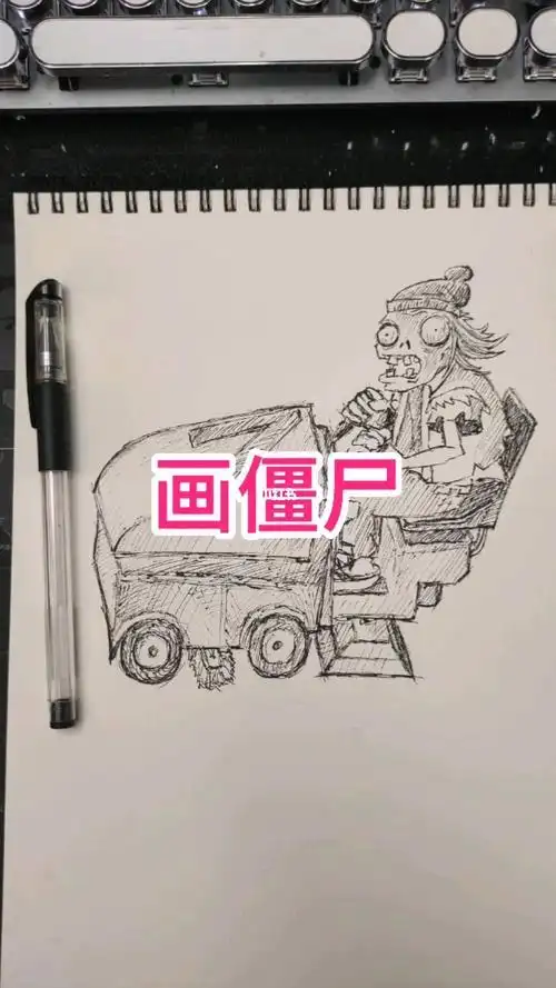 开车的僵尸简笔画