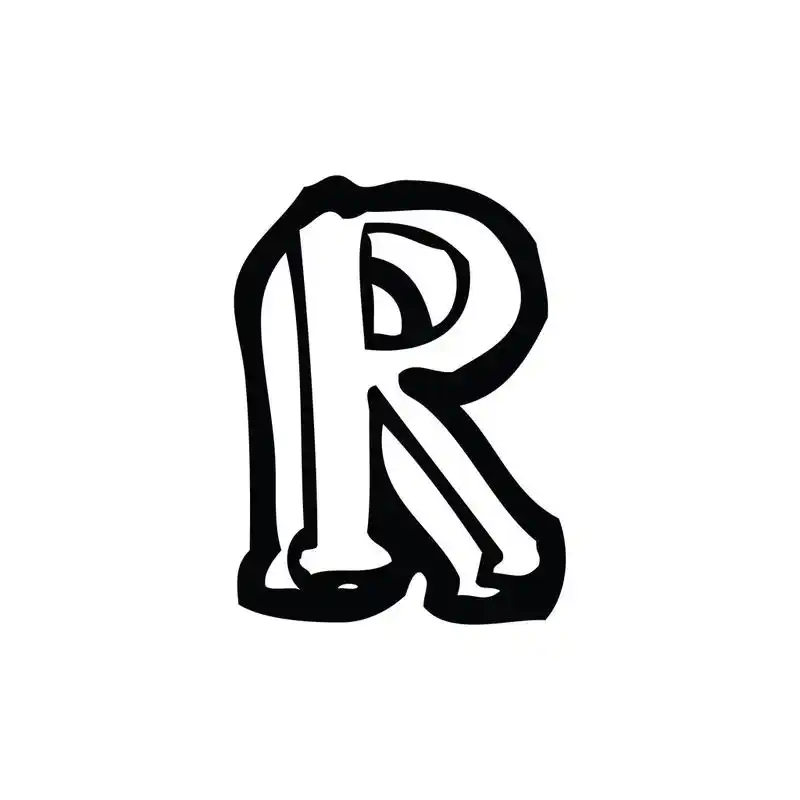卡通字母 r,矢量, 卡通白色背景上的字母 r