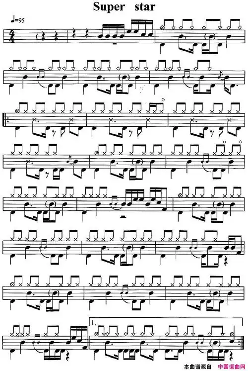 架子鼓谱应用乐曲集superstar