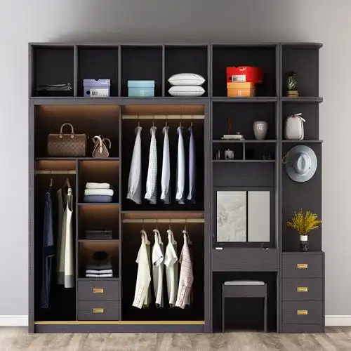 轻奢衣柜定制家用卧室现代简约大容量组合推拉门衣橱衣柜