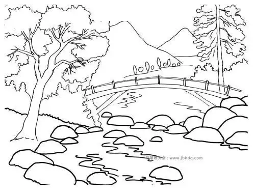 公园里的风景简笔画