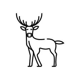 00矢量线稿动物鹿图标图案简约线条标准化图稿矢量线稿动物鹿图标图案