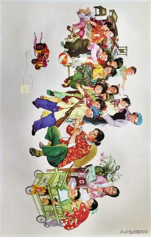 70年代的好看年画,还记得这幅我们班里好事多的画吗,学校贴过