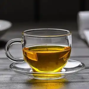 美斯尼玻璃品茗杯功夫茶杯加厚耐热透明带把茶杯家用水杯