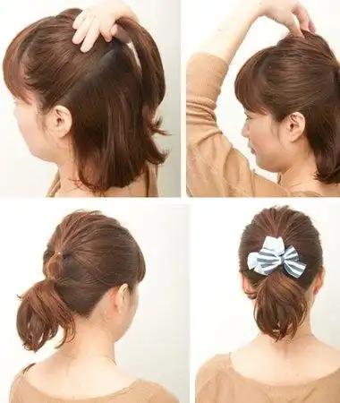 头发发量少短发造型 头发少头发短如何扎好看(3)_爱美网发型