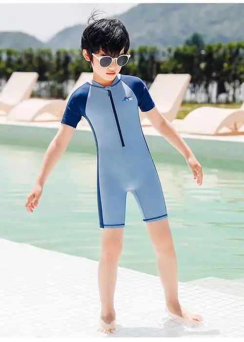 儿童泳衣男童儿童泳衣小中大童男孩泳装卡通恐龙游泳衣连体速干新款