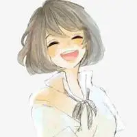 咧嘴大笑的女生动漫头像点击鼠标右键下载