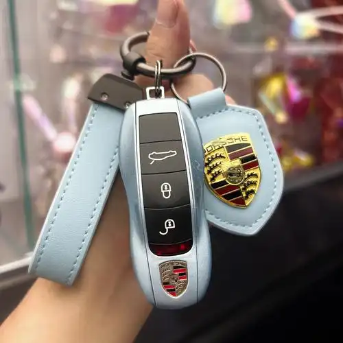 用于保时捷钥匙macan718taycan帕拉梅拉卡宴插入启动金属车用钥匙包