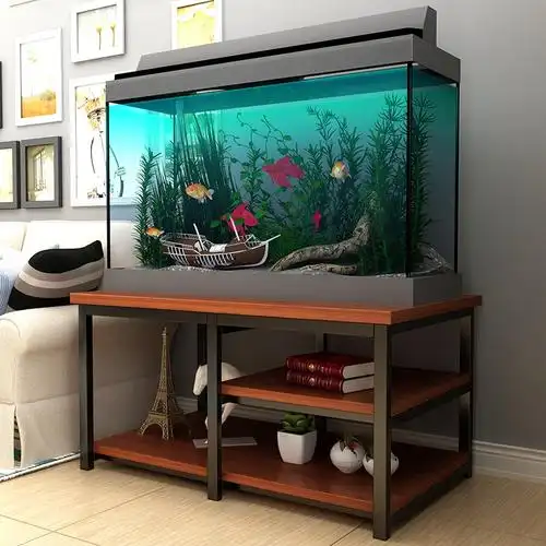 鱼缸架钢木鱼缸底座底柜铁艺水族箱置物架鱼缸桌子底座定做鱼缸柜