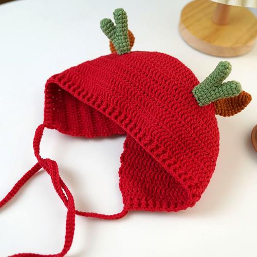 菲菲姐家草莓熊男女帽材料包可爱儿童宝宝婴儿帽子手工钩针编织帽