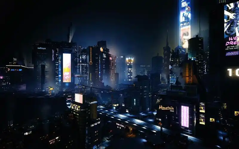 赛博朋克风风格2077城市,4k高清!!!