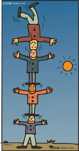 耍杂技叠罗汉的卡通人物eps素材免费下载_红动网