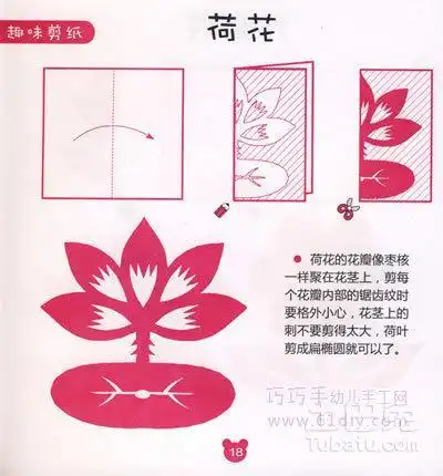 图案大全图片大全图片欣赏荷花剪纸步骤手艺人岳雷斌剪纸剪刀花莲花的