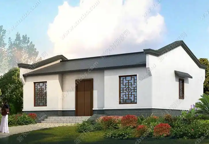 复古而时尚的一层房子效果图