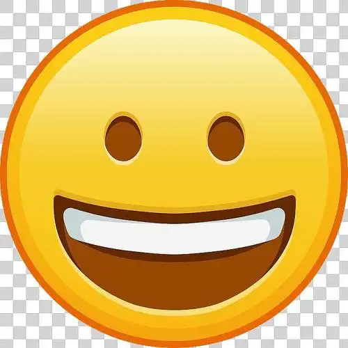 咧嘴笑的大尺寸黄色表情符号微笑元素下载