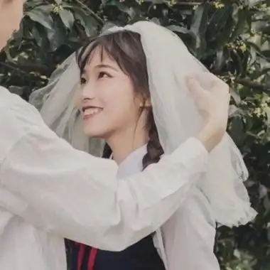 婚纱系情侣头像一对甜蜜浪漫的双人情侣头像头纱系图片