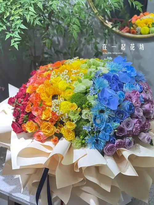 彩虹花束七彩花束