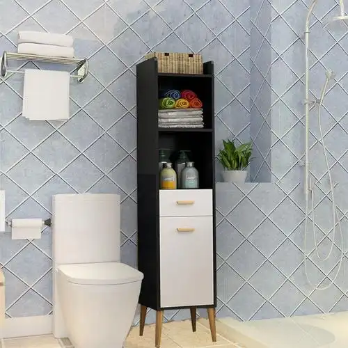 一折卫生间置物柜_卫生间马桶边窄柜浴室边柜 边角收纳夹缝储物立柜