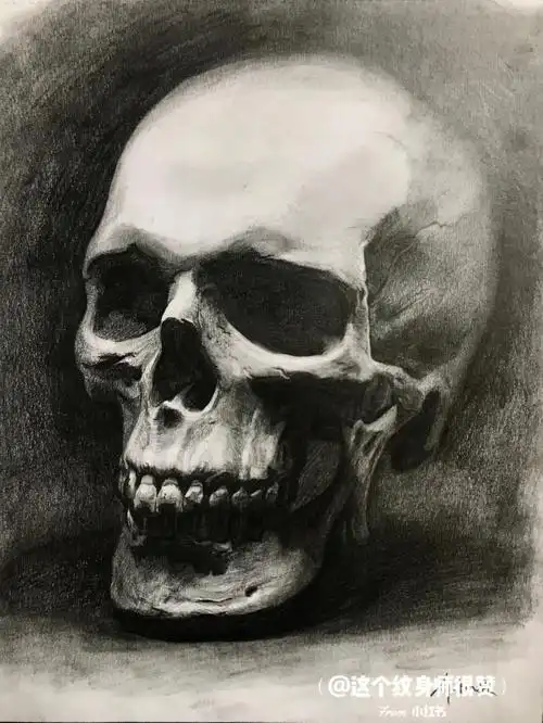 纹身学徒学习记录78素描骷髅76头像