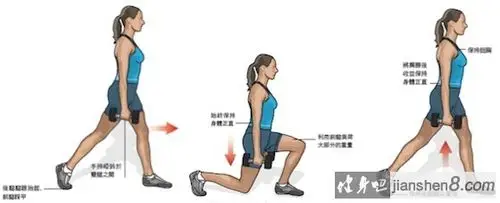 箭步蹲的好处及四个变化动作图解