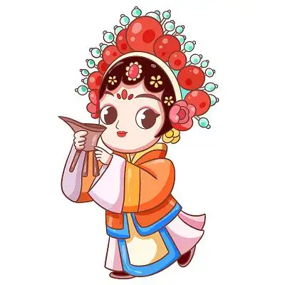京剧卡通人物京剧角色素材插画png