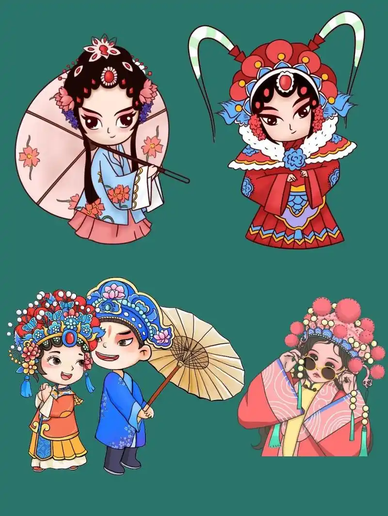 95今天分享的是京剧戏曲花旦人物的免抠素材png 95兰花指捻红尘似