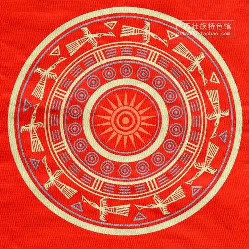 广西铜鼓壮族传统图腾花纹绣片民族特色装修装饰刺绣