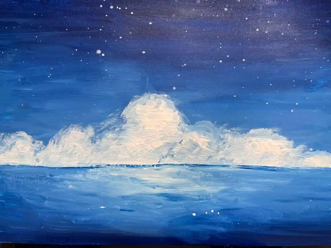 小学生水粉颜料画炫彩天空 轻松易上手的颜料画,很适合亲子活动