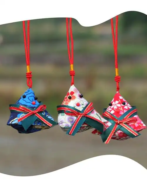 微天下-刺绣三角粽子香囊香包 车挂手工荷包 古风端午节日礼品-礼品