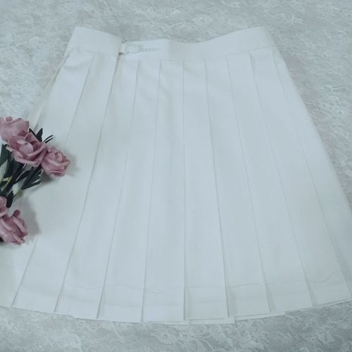 制服基础款纯色短裙校供学生女学院风 白色裙长39cm 20箱 xs(腰围58