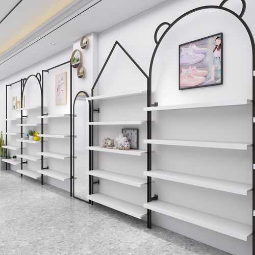 新款鞋店鞋架展示架壁挂式货架轻奢男女童鞋包包商用展示柜