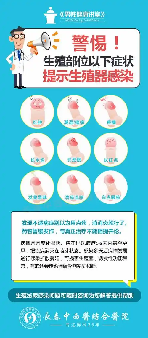 总之,生殖部位感染是男性常见的健康问题之一,若出现丁丁瘙痒,疼痛,长