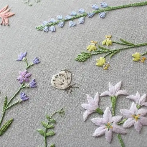 小清新刺绣,会这3种针法就能绣,附12款刺绣线稿