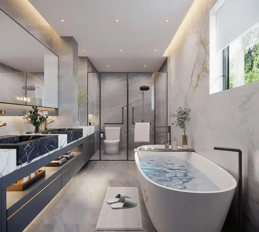 浦东阳光花城350平现代风格独栋别墅卫生间装修效果图