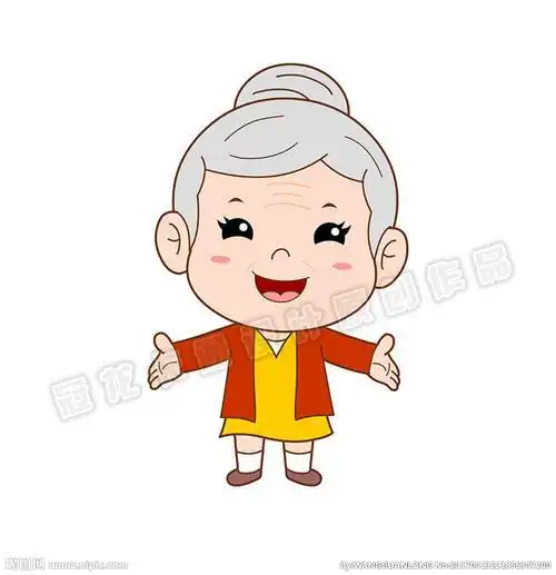 简笔画彩色老年人物