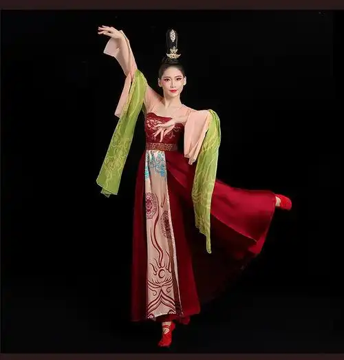 着婳美人关舞蹈服古典舞演出服装女飘逸唐制裙汉服艺考黑色美人关原版