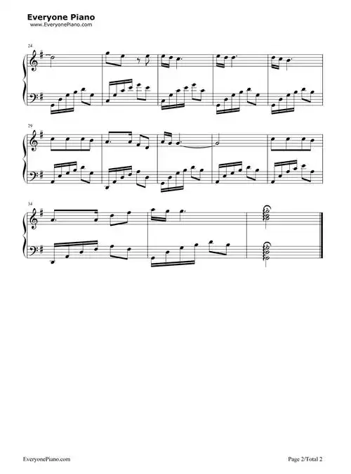 思念五线谱预览2