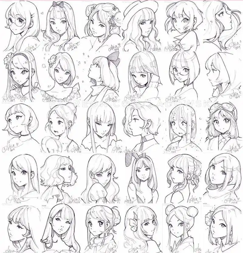 精致的动漫人物线稿图高清,初学者最爱的动漫人物临摹素材