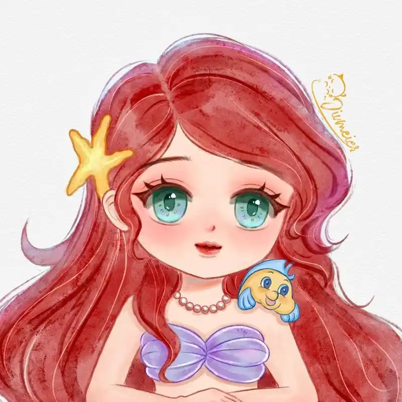 q版头像迪士尼系列之小美人鱼95 今天是美美的的爱丽儿小公主04