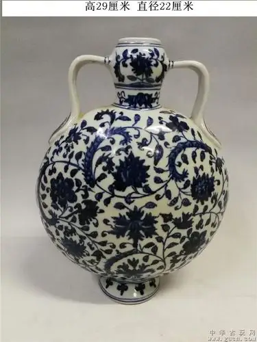 大明永乐青花缠枝莲抱月瓶