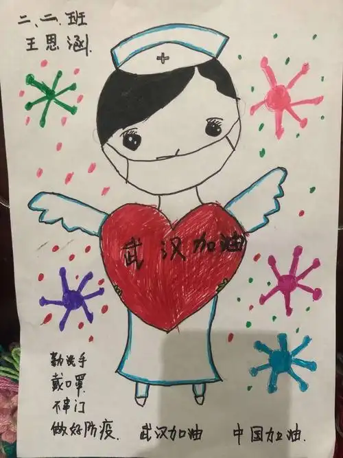 小朋友抗击冠状病毒宣传画剪辑 写美篇勤洗手,戴口罩,不出门,做好防疫