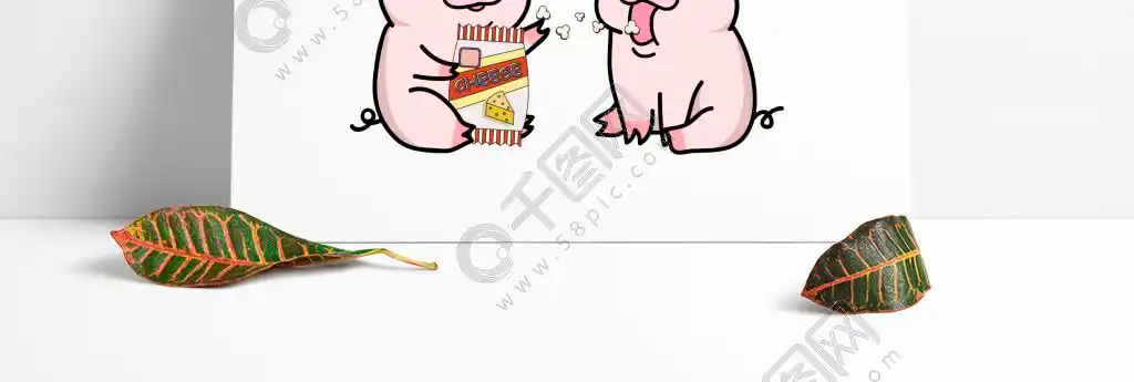 可爱原创情侣小猪喂食